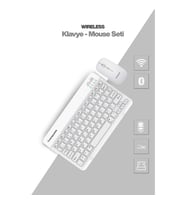 Periboia Beyaz Kablosuz Klavye Ve Mouse Seti (STD)