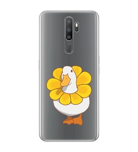 Oppo A5 2020 / A9 2020 Uyumlu Tatlı Ördek Desenli Şeffaf Telefon Kılıfı