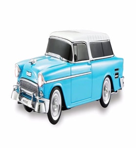 Chevrolet Belair 1955 Model Araba Bluetooth Hoparlör FM Radyo USB TF AUX Destekli Speaker (Açık Mavi)