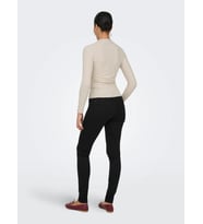 Only ONLEMMA L/S HIGH NECK TOP NOOS JRS Bej Kadın T-Shirt 15180040