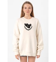 Violet Evergarden Anime CH Postal Company Logo Ekru Kadın 2ip Sweatshirt