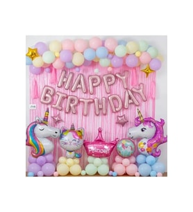 Unicorn Doğum Günü Balon Seti