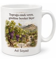 Tokat Bağ Bahçe Temalı Kişiye Özel Memleket Kupa Bardak Hediye