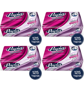 Papia Platinum Pratik Mendil 125 Yaprak (4 Katlı) 500 Yaprak (4PK*125)