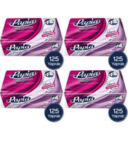 Papia Platinum Pratik Mendil 125 Yaprak (4 Katlı) 500 Yaprak (4PK*125)