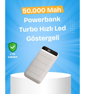 Çoklu Cihaz Uyumlu Led Ekranlı 50000 Mah Powerbank