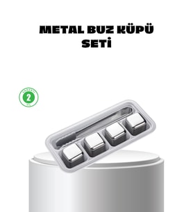 Paslanmaz Çelik Metal Buz Küpü Seti Sulandırmadan Soğutma ve Klips Dahil