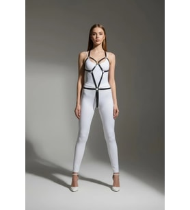 Mulvxbrf Brf02 Siyah Body Harness Suni Deri Metal Halka Detaylı - Brf240 (Mulvix)