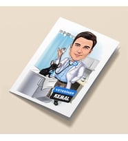 Kişiye Özel Erkek Veteriner Doktor Karikatürlü Tebrik Kartı