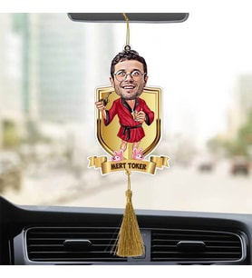 Keyfine Düşkün Erkek Karikatürlü Araba Ayna Süsü