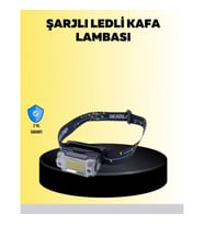 Mey İthalat® Kafa Lambası Led Fener Pratik Taşınabilir Ayarlanabilir USB Şarjlı