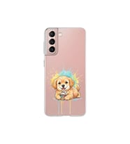 Samsung Galaxy S21 ile Uyumlu Splash Köpek Tasarımlı Şeffaf Silikon Kılıf