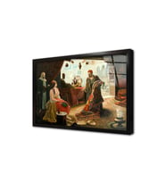 Sultana Halı Satmaya Çalışan Tüccar Çerçeveli Cam Tablo