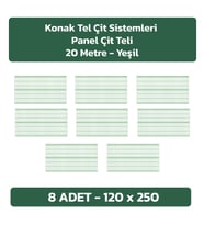 KONAK TEL ÇİT SİSTEMLERİ 8 ADET PANEL ÇİT TELİ SADE 120 X 250 CM (Yeşil)