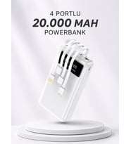 Powerbank Şarj Cihazı 4 Çıkışlı 20.000 MAH Powerbank Kompakt Yüksek Kapasiteli Hızlı Şarj