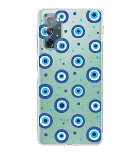 PrintiFy Samsung Galaxy S20 FE ile Uyumlu Nazar Boncuğu 1  Kamera Korumalı Şeffaf Silikon Kılıf