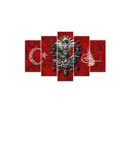 OSMANLI TUĞRASI 5 PARÇA MDF TABLO ( 95X55 CM )-1