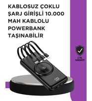 Çoklu Cihaz Uyumu İle Kablolu Ve Kablosuz Şarj – Pratik Powerbank