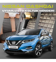 Nissan Qashqai Antrasit Renk Tay Tüyü Cepli & Terletmez Sırtlı Oto Koltuk Minder Seti - Koltuk Koruma Kılıfı (ÖN & ARKA TAM SET)