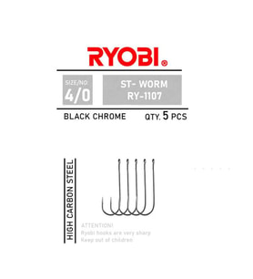 Ryobi St-Worm RY-1107 Black Nickel Olta İğnesi No:1/0