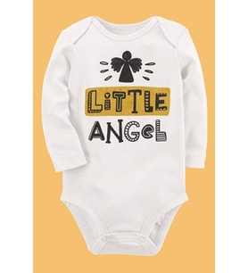 Baskılı Pamuklu Unisex Bebek Body UZUNE264