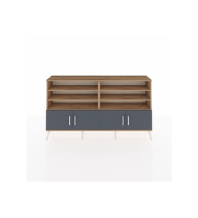 Arges Konsol 6 Raflı 4 Kapaklı 176x30x99 Çam-Antrasit
