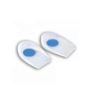Erkek Silikon Tabanlık Ortopedik Ayakkabı Topukluk Jel Yastık Topuk Dikeni Tabanlık 7 x 11 cm (Beyaz-Mavi)