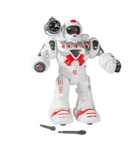 Hareketli Işıklı ve Sesli Ok Atan Oyuncak Robot Kırmızı