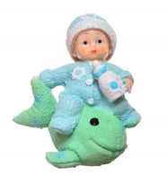 Mcg® Decotown Hediyelik Sevimli Mavi Bebek Biblo Polyester Süs Eşyası