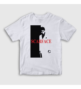 Presmono Unisex Çocuk Beyaz Cover Film Scarface T-Shirt 250699tt