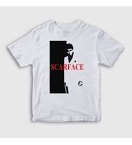 Presmono Unisex Çocuk Beyaz Cover Film Scarface T-Shirt 250699tt