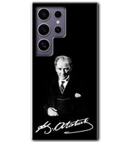 Galaxy S24 Ultra Kılıf HD Desen Baskılı Kılıf - Atatürk İmza