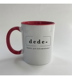 Dede Baskılı Kırmızı Mega Kupa