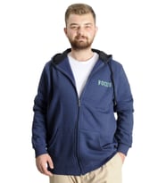 Mode XL Büyük Beden Erkek Sweat Kapşon Focus 23539 İndigo