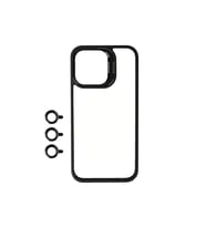 Apple iPhone 15 Pro Max Uyumlu Kılıf Kamera Lens Korumalı Standlı Zore Klon Lensli Kapak (Siyah)