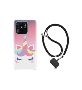 Xiaomi Poco C40 Kılıf Ipli Boyun Askılı Desenli Silikon Sweety Unicorn 1737