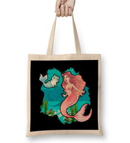 Cute & Funny Mermaid Cat Swimming Kitty Mermaidcat Bez Çanta Uzun Saplı