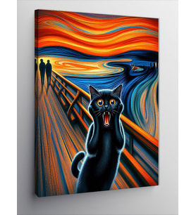 Kanvas Tablo Çığlık Atan Kedi Van Gogh
