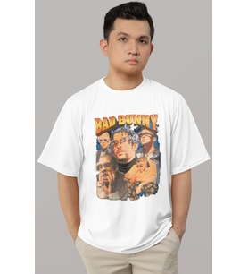 Tasarım Bad Bunny Rapper Şarkıcı Baskılı Unisex Oversize Tişört