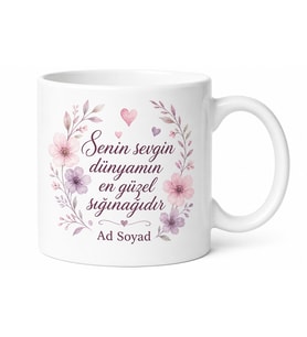 Kişiye Özel Anneye Sevgi Dolu Mesajlı Kupa Bardak Hediye