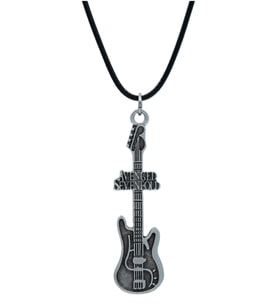 Avenged Sevenfold Elektro Gitar Deri ip Kolye - Gümüş Kaplama - Kadın Erkek Kolye - No:1048