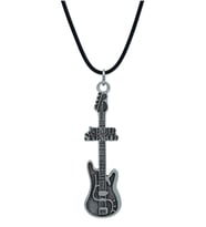 Avenged Sevenfold Elektro Gitar Deri ip Kolye - Gümüş Kaplama - Kadın Erkek Kolye - No:1048