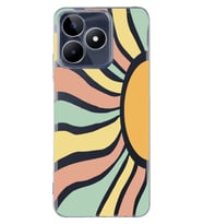 Realme C53 Uyumlu Güneş Desenli Şeffaf Telefon Kılıfı