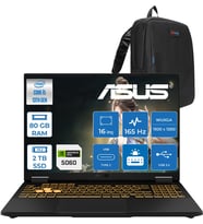 Asus Tuf Gaming F16 FX608JM Intel® Core™ I5 13450HX 80GB Ddr5 2tb SSD RTX5060/8GB 115W 16 Inç 165Hz Fhd+ 16:10 (1920 x 1200, Wuxga)  Freedos Taşınabilir Bilgisayar RV073F29+ZETTAÇANTA
