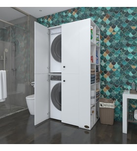 Kenzlife çamaşır-kurutma makinesi dolabı kapaklı fedyenkamdf byz 180*090*60 % 100 mdf full mdf banyo arkalıksız (Karışık)