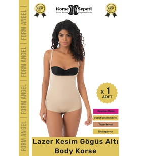 #Korse İz Göstermeyen Toparlayıcı Vücut Şekillendiren Lazer Kesim Gögüs Altı Bady Korse - 1 Adet (Ten)