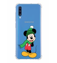 Samsung Galaxy A70  Köşe Korumalı Antişok Kapak Mickey Mouse Tasarımlı Şeffaf  Kılıf