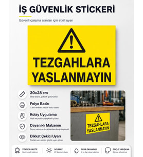 Tezgahlara Yaslanmayın 21x28 Arkası Yapışkanlı Levha