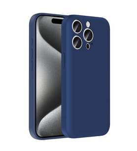 Apple iPhone 15 Pro Max Uyumlu Kılıf Kamera Korumalı Kartlık Hazneli Zore Vitra Kapak (Lacivert)