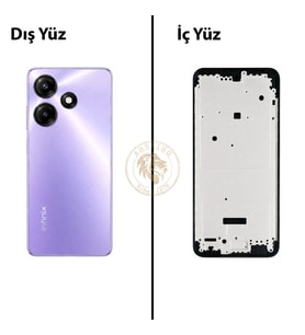 Infinix Hot 30 Play Mor Uyumlu Orta Kasa Full Kasa Kapak Gövde Housing